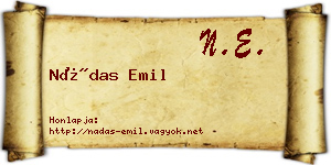 Nádas Emil névjegykártya