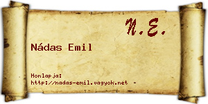 Nádas Emil névjegykártya